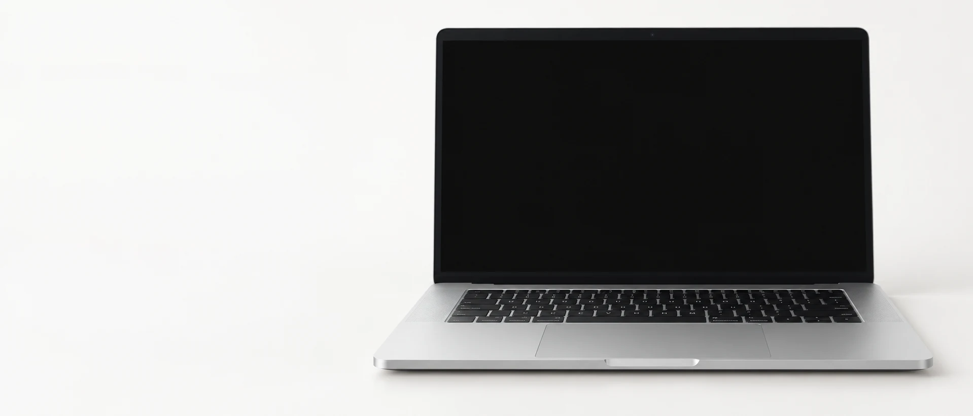 Silberner Laptop als Produktvisualisierung für Stockpure