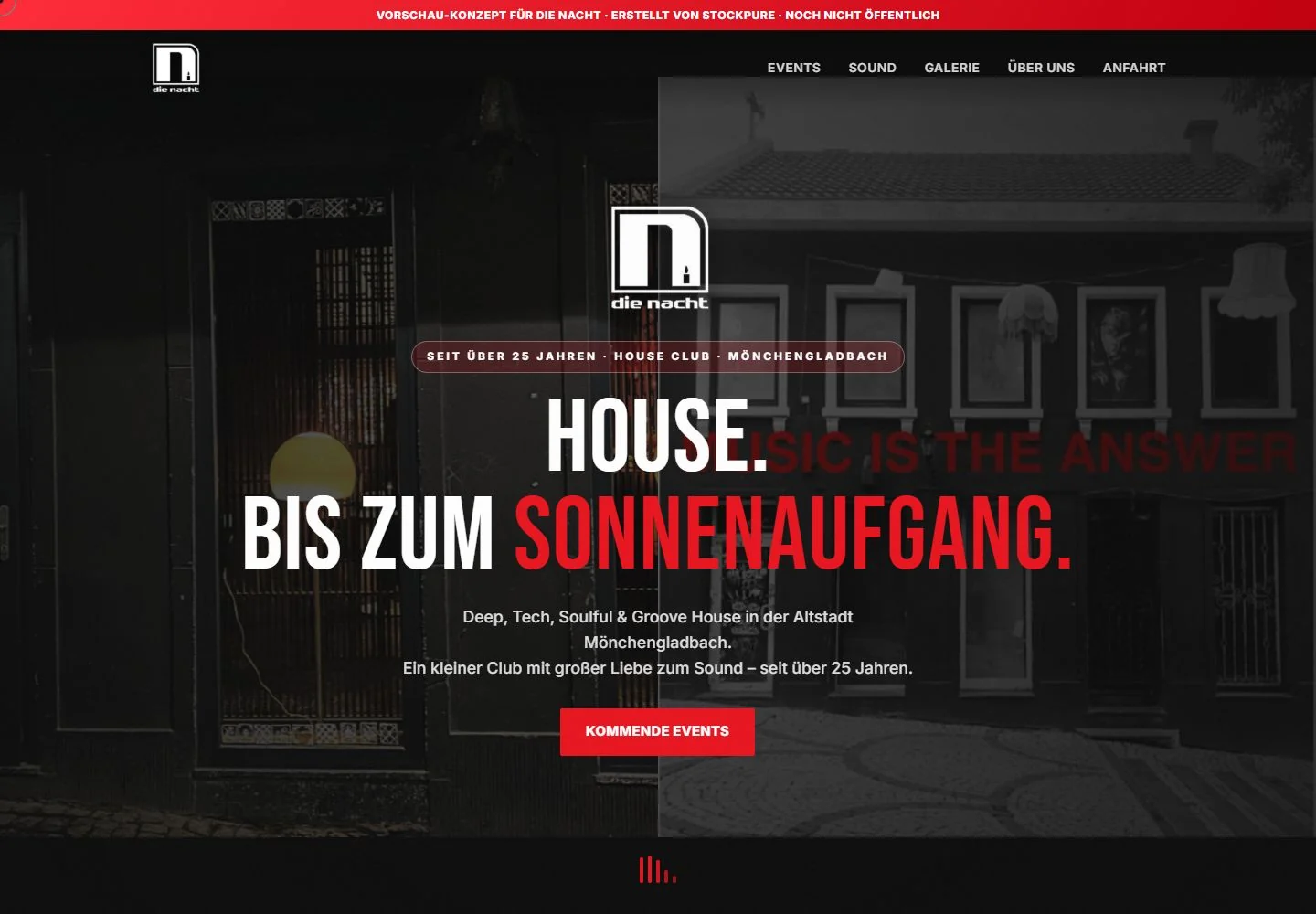 Website-Ansicht von Die Nacht